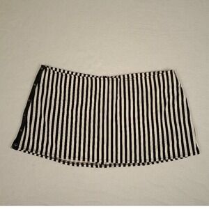 Switchblade Stiletto Black White Stripe Mini Skirt Punk Goth Rave Size M